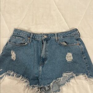 Forever 21 Blue Distressed Jean Shorts
